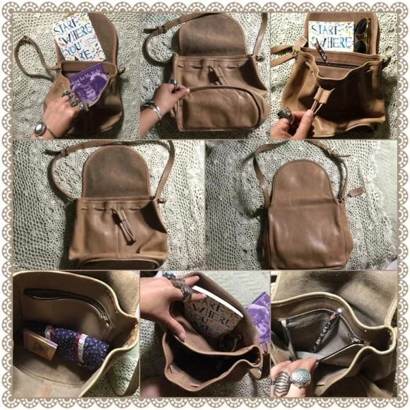 COACH | Camel Gold Beige Natural Leather Bucket Drawstring RARE Crossbody Bag - Picture 5 of 11